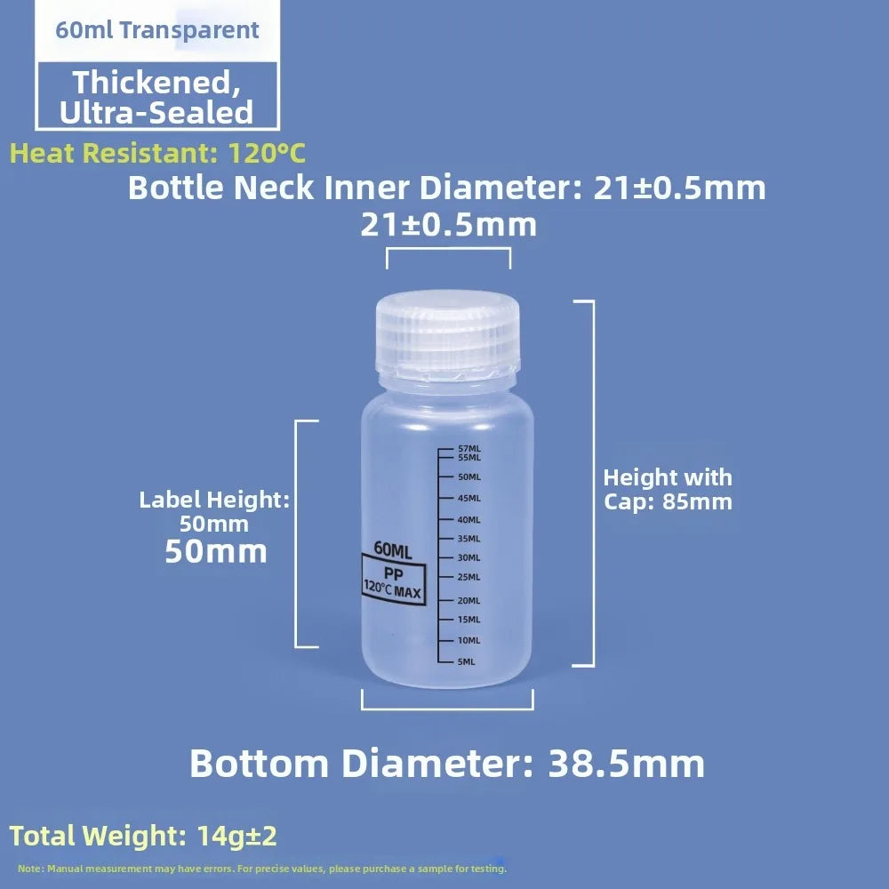 Wide Mouth Transparent Reagent Bottle 30–1000ml | Lab & Home