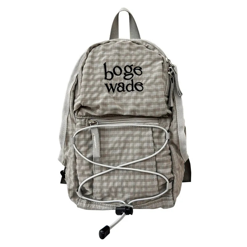 Korean Plaid Nylon Mini Backpack – Small Travel & Hiking Bag