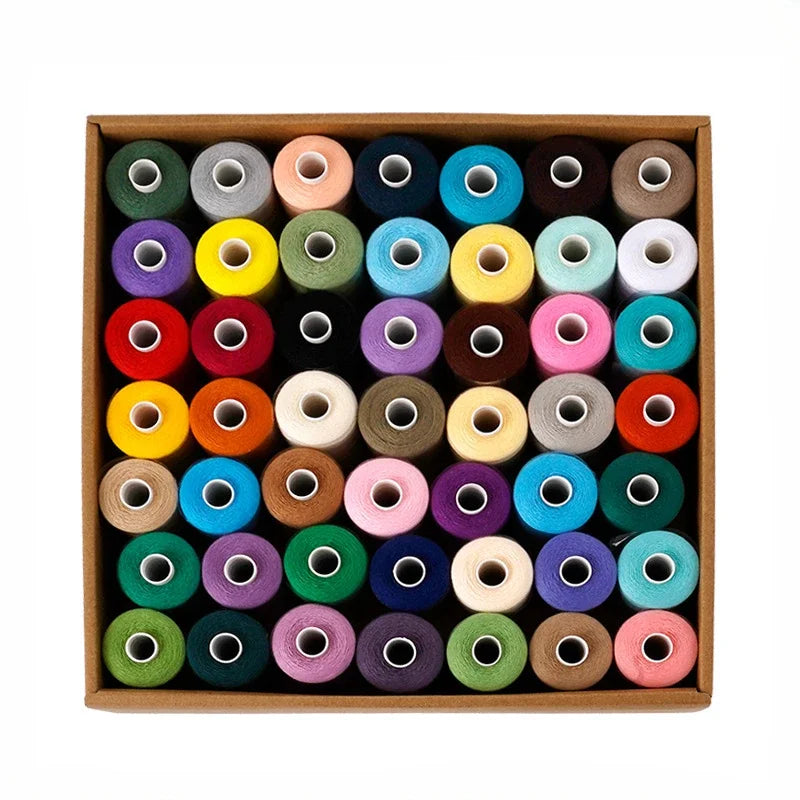 49-Color Polyester Sewing Thread Set – 1000 Yards Per Spool