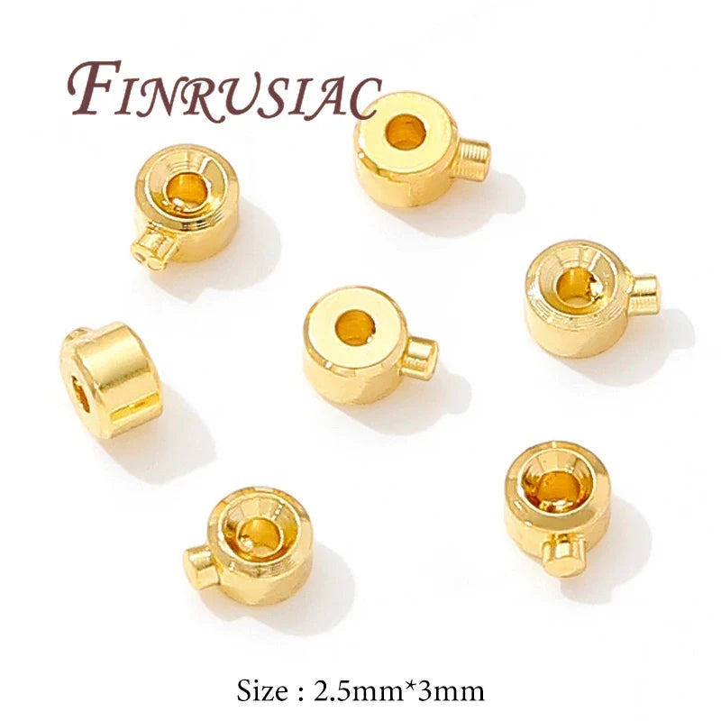 18K Gold Plated Crimp End Beads 2.5mm 3mm | Jewelry Making