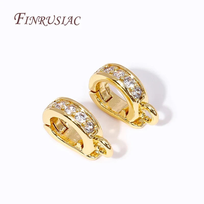18K Gold Plated Zircon Hinged Pendant Bail Clasp | DIY Jewelry