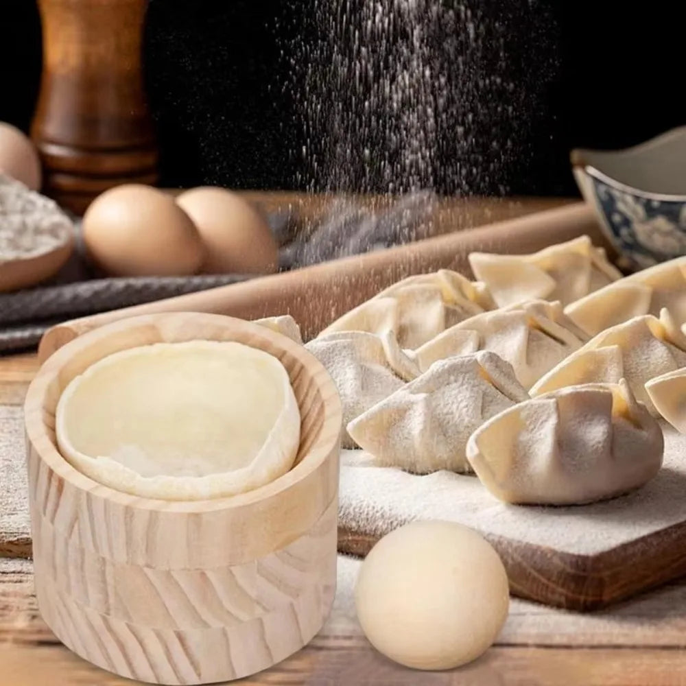Wooden Dumpling Wrapper Press Mold – DIY Dough Tool
