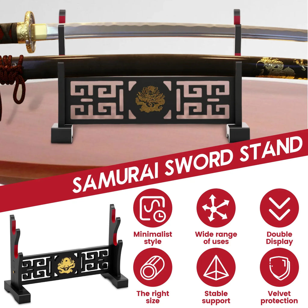 Wooden 2-Tier Katana Sword Display Stand – Samurai Holder