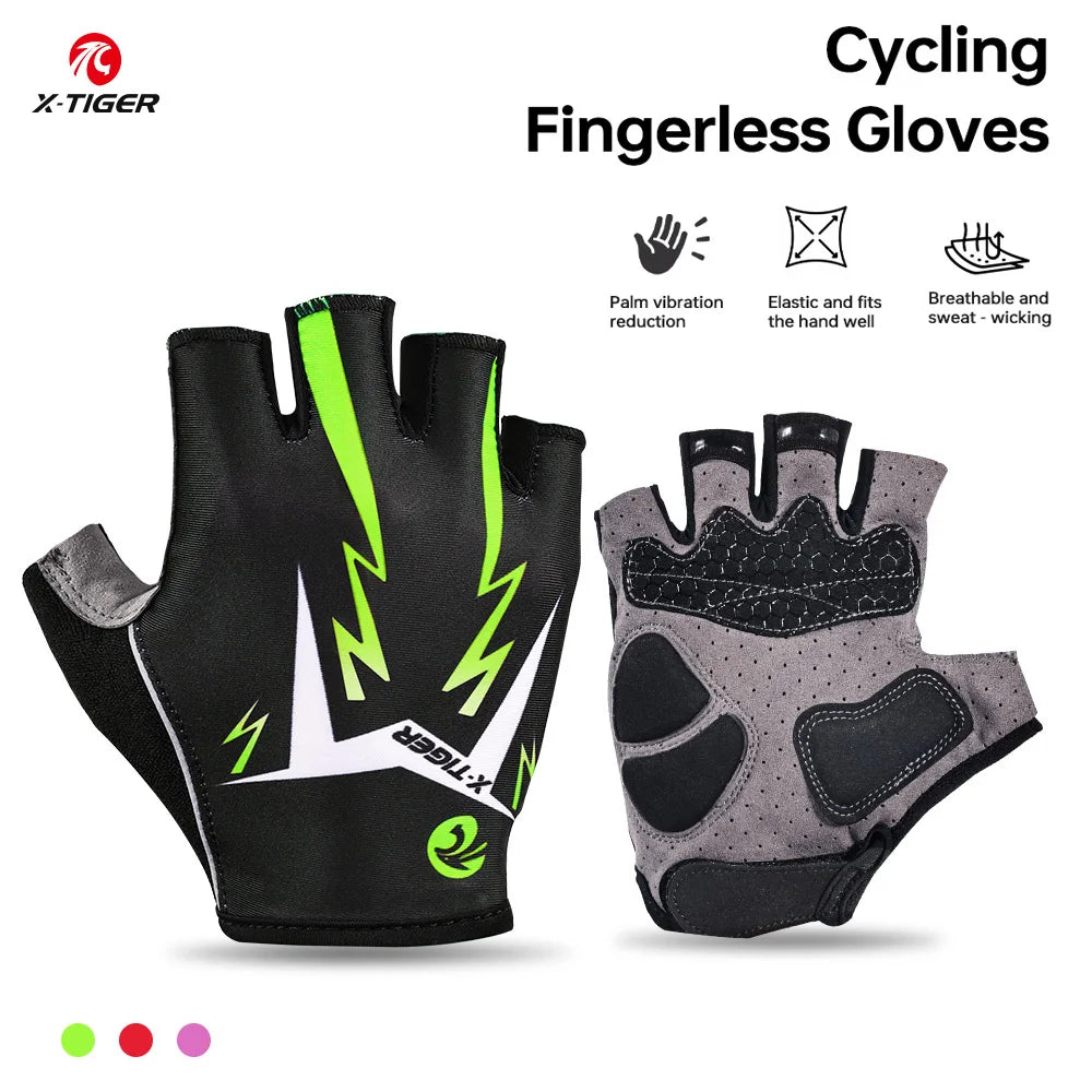 X-TIGER Half-Finger MTB Cycling Gloves | Anti-Slip Breathable