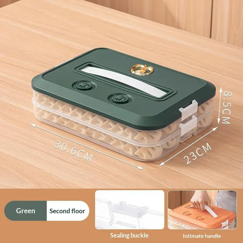 Stackable Dumpling Storage Containers with Airtight Lids 1-4 Layers