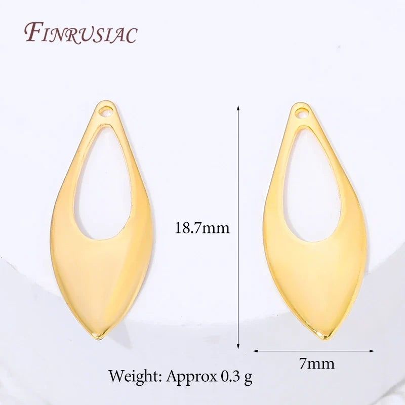 18K Gold Plated Openwork Leaf Teardrop Charms – DIY Jewelry