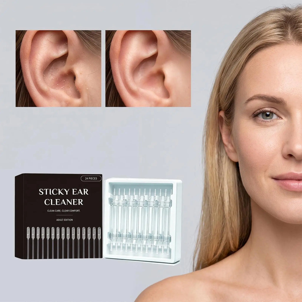Reusable Sticky Ear Cleaning Sticks 24-Pack + Storage Case