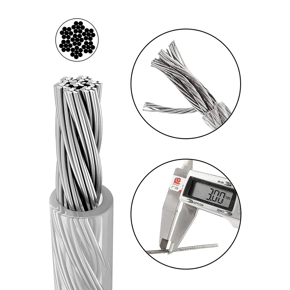 Shade Sail Hardware Kit – 304 Stainless Steel & 30M Wire Rope