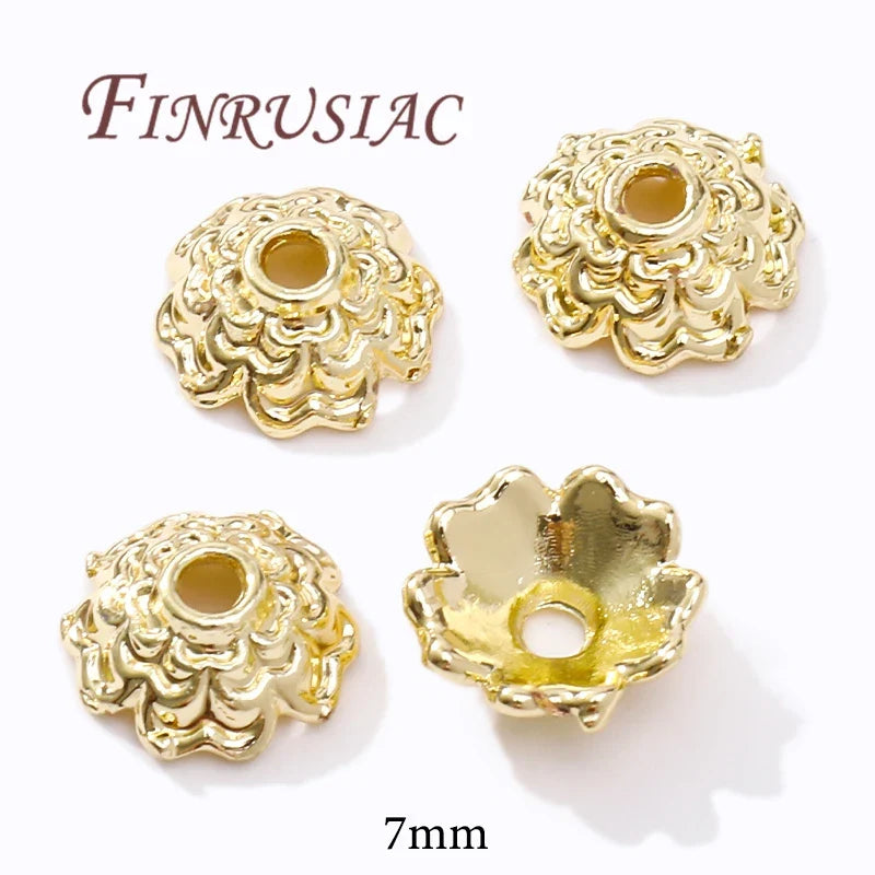 18K/14K Gold Plated Filigree Flower Bead Caps – Jewelry Making