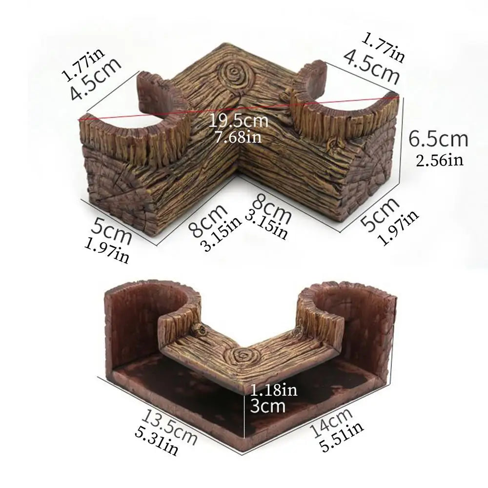 Wood Grain Aquarium Tunnel Cave – Fish & Shrimp Shelter Decor