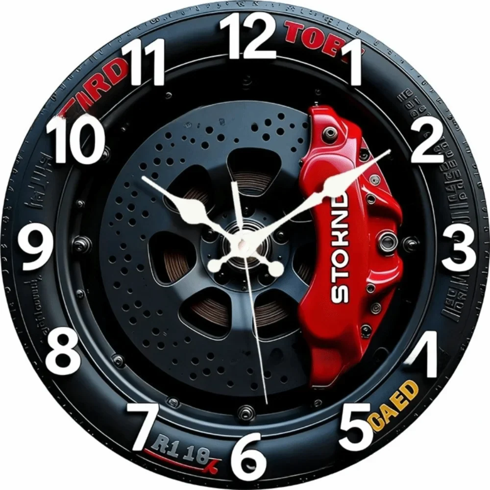 Silent Motorcycle Wheel Hub Wall Clock | 20/25/30cm Quartz