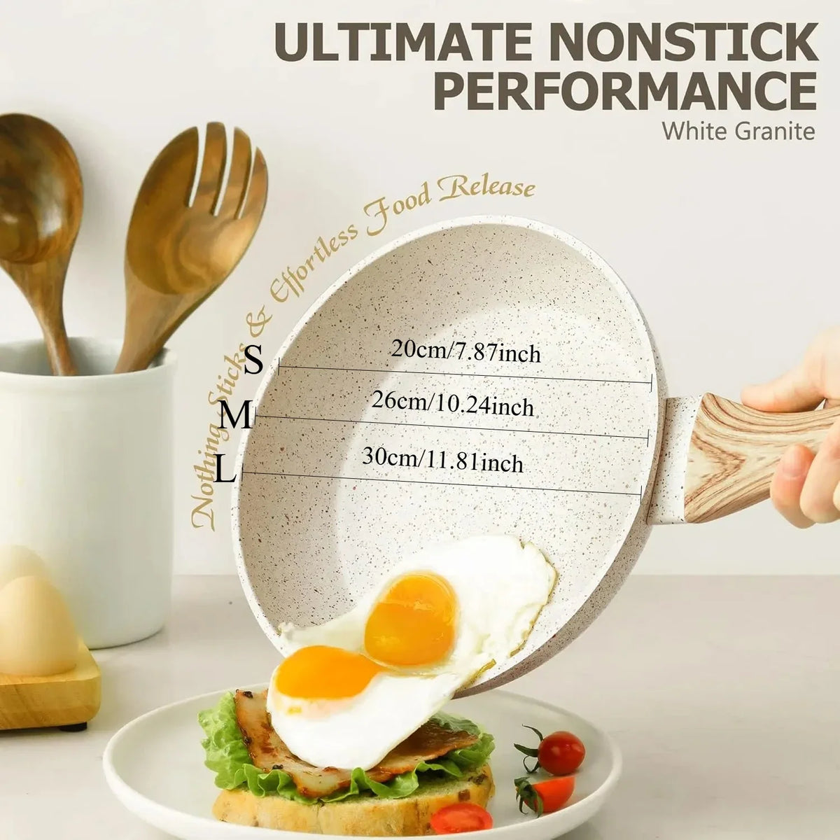 MICHELANGELO Granite Non-Stick Frying Pan with Lid | Induction