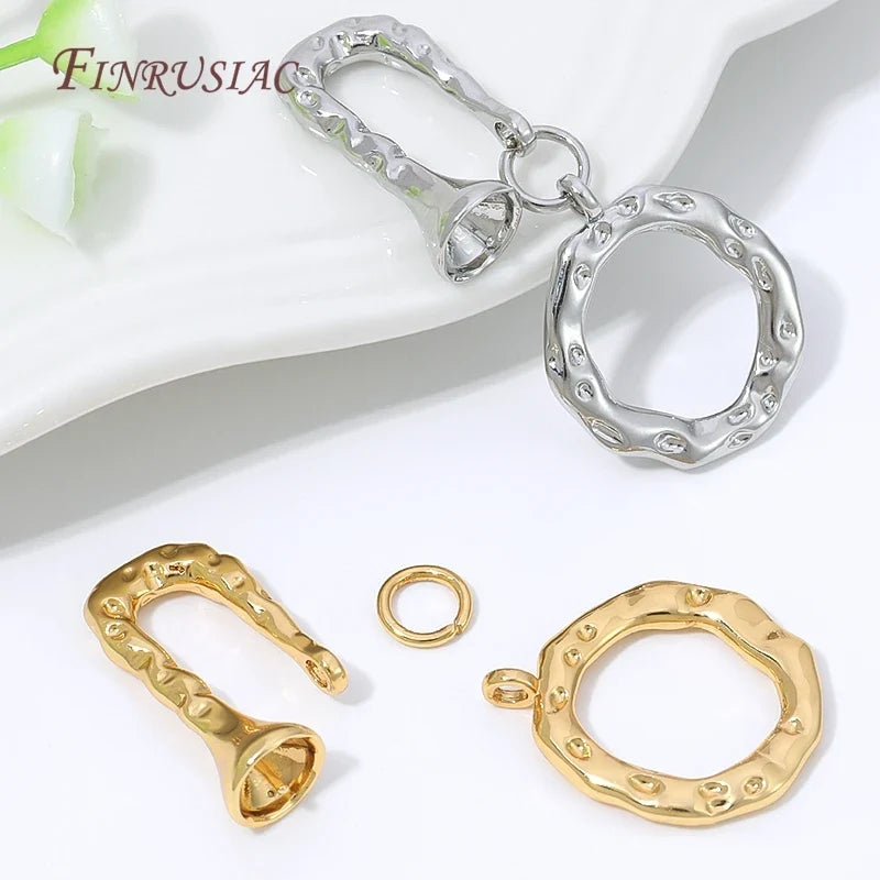 18K Gold Hammered OT Toggle Clasp | DIY Jewelry Finding
