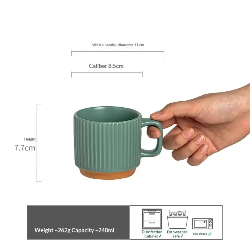 Thickened Ceramic Mug with Handle – Modern White Coffee Cup
