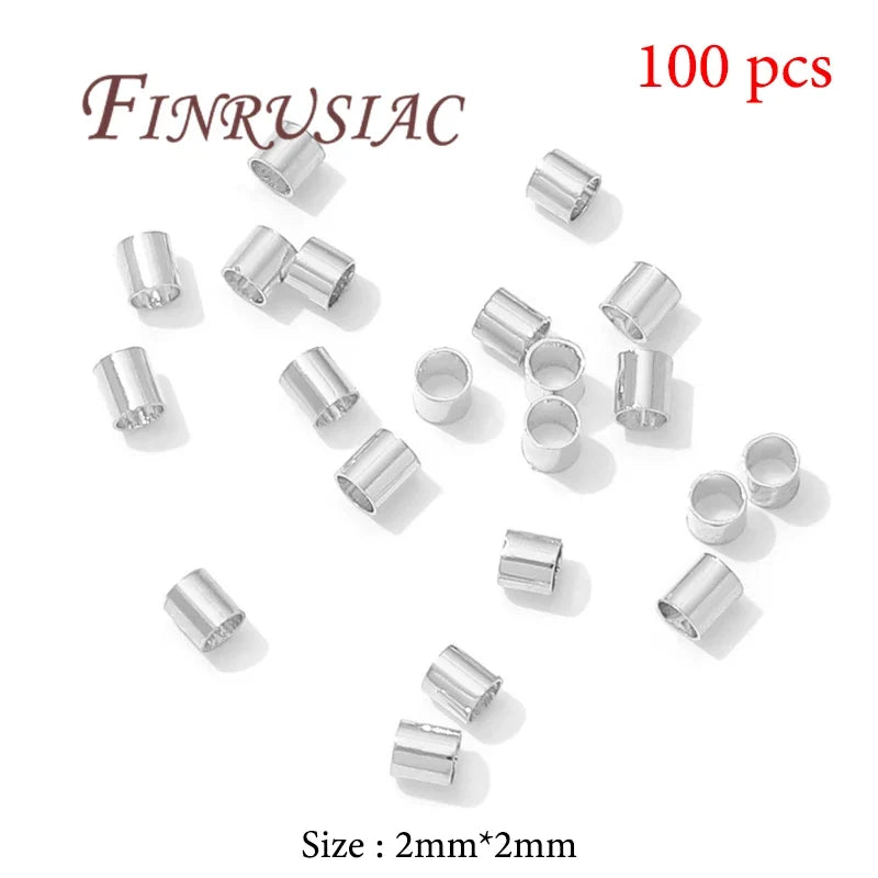 18K Gold Plated Crimp Tube End Beads for Jewelry Making – 100pcs