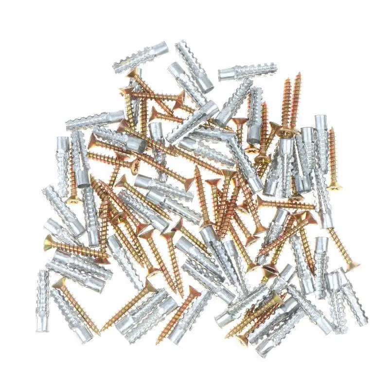 100-Set 6/8mm Wall Anchors & Screws Kit – Concrete & Drywall