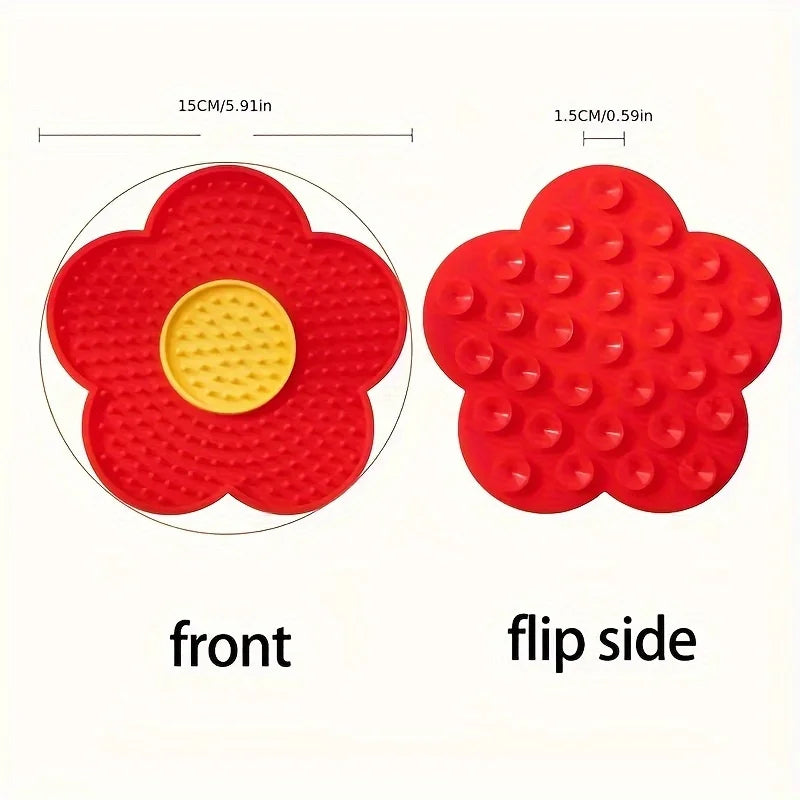 Flower Lick Mat for Dogs & Cats – Silicone Slow Feeder Pad