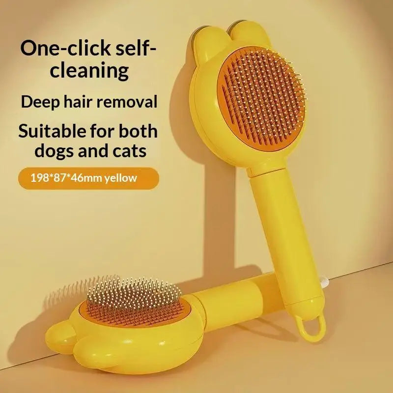 Self-Cleaning Pet Grooming Brush for Dogs & Cats