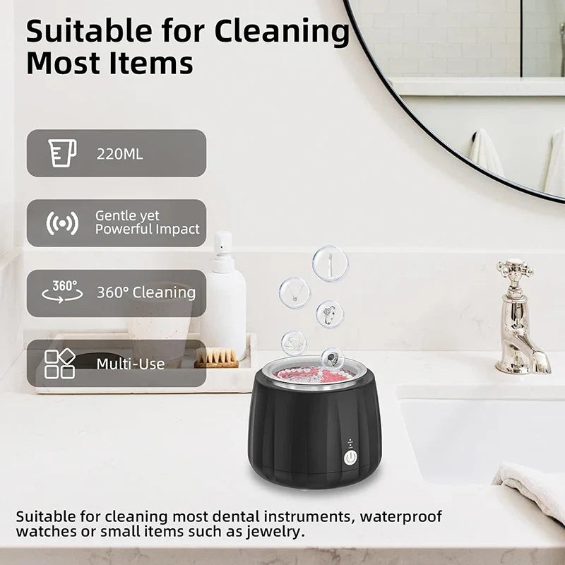 Ultrasonic Retainer & Denture Cleaner 220ml | 40kHz, 2 Modes