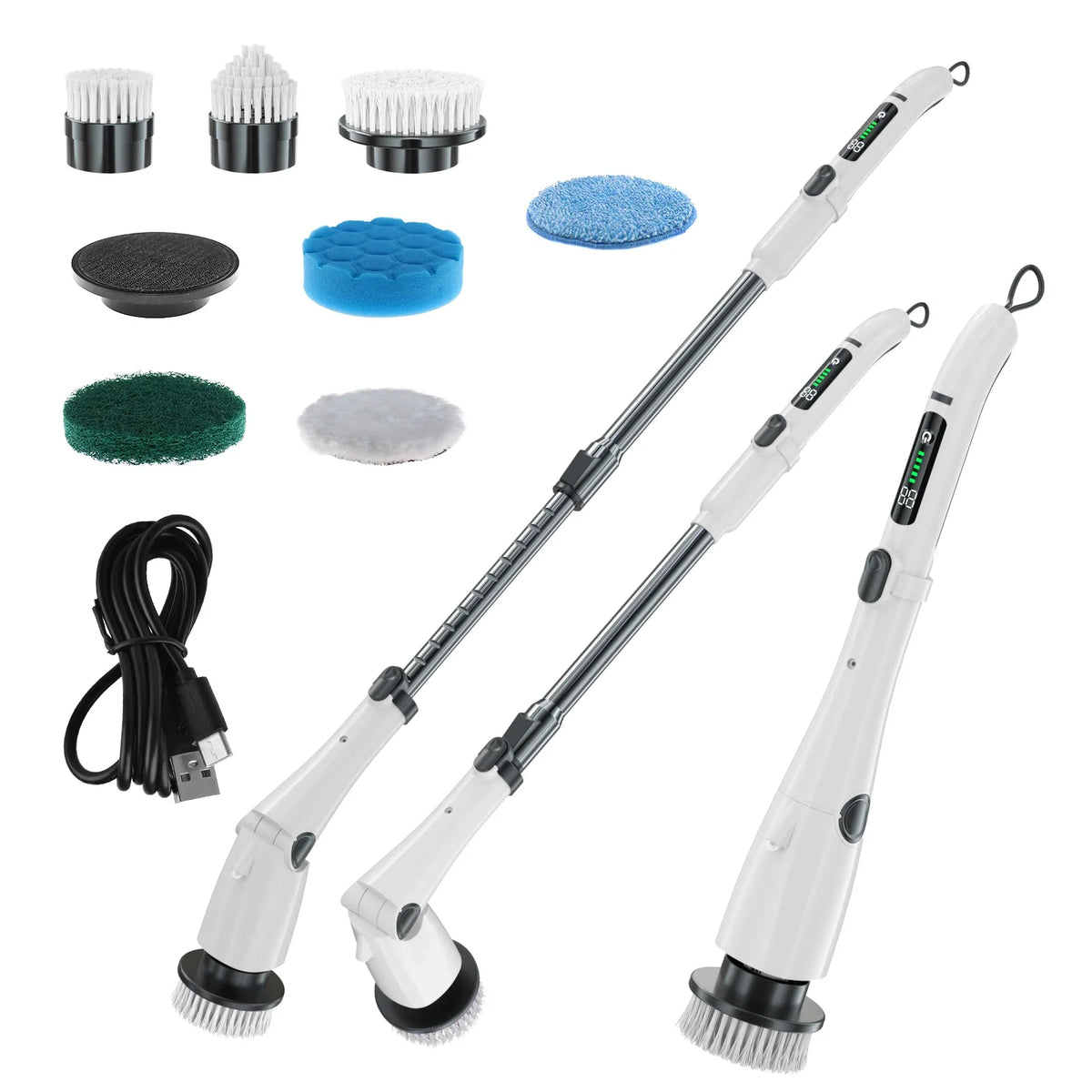 USB Rechargeable Cordless Electric Spin Scrubber – 7 Heads