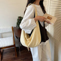 Large Canvas Crossbody Dumpling Bag – Casual Sport Hobo Bag