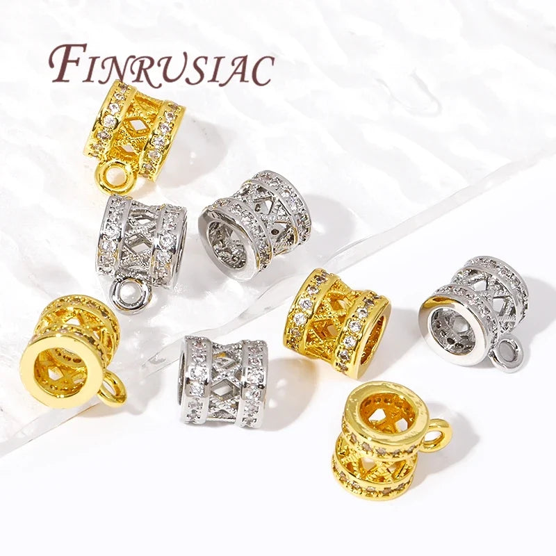 18K Gold Plated Zircon Pendant Bail Connectors | DIY Jewelry