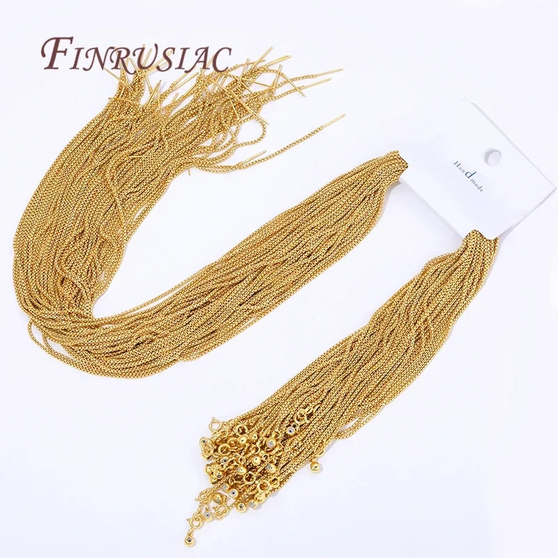 50cm 18K Gold Plated Box Chain Necklace | DIY Jewelry