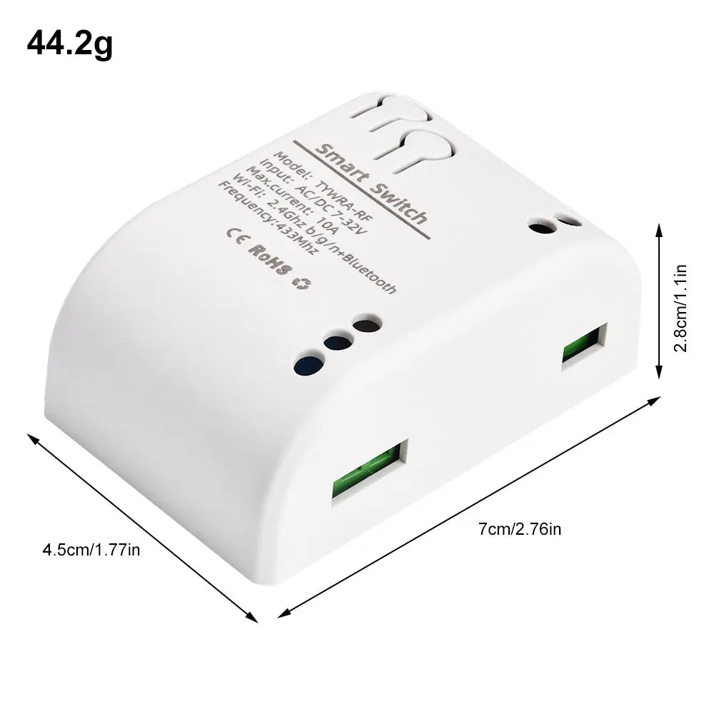 Tuya Wi-Fi Smart Relay Switch Module 1CH 10A RF 433MHz DC/AC