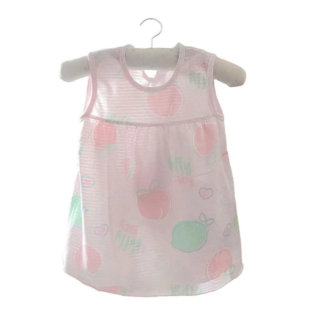 Pure Cotton Baby Girl Dress – Cartoon Print Summer Princess