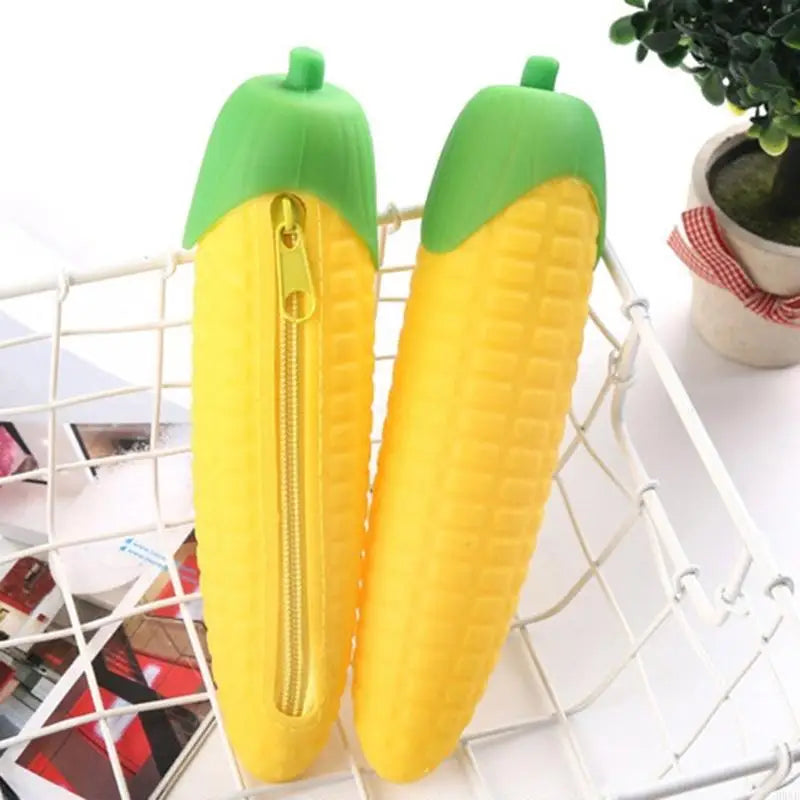 Corn Silicone Pencil Case – Kids Desk Organizer & Pen Holder