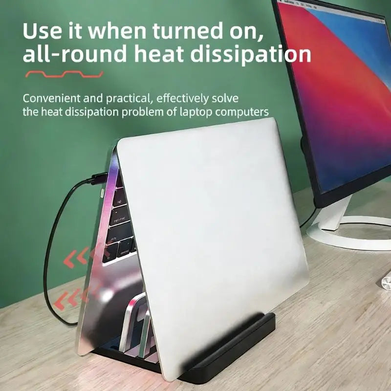 Vertical Laptop Stand – Metal Desk Holder 1/2/3 Slot Space Saver