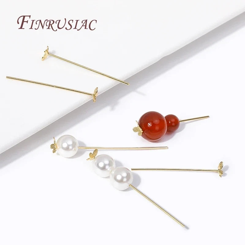 Butterfly Flat Head Pins 18K Gold Plated – 30mm & 40mm DIY Jewellery