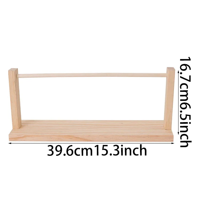 Bamboo Ribbon Storage Display Rack – Yarn & Spool Organizer