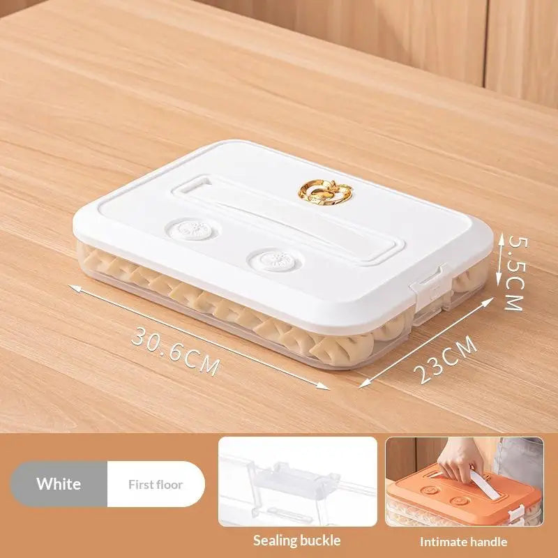 Stackable Dumpling Storage Containers with Airtight Lids 1-4 Layers