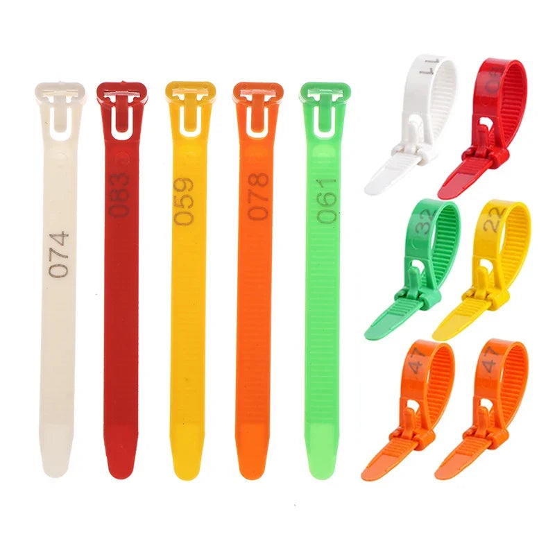 50/100Pcs Adjustable Chicken Leg Bands – 5 Color Poultry Rings