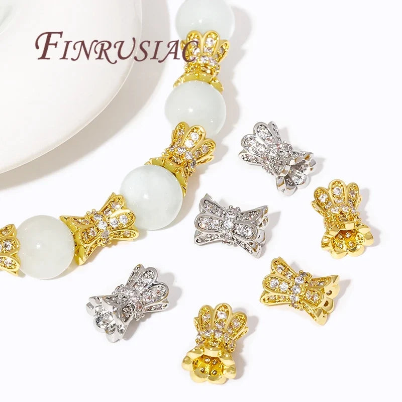 18K Gold Plated Zircon Spacer Beads – DIY Bracelet Jewelry Making