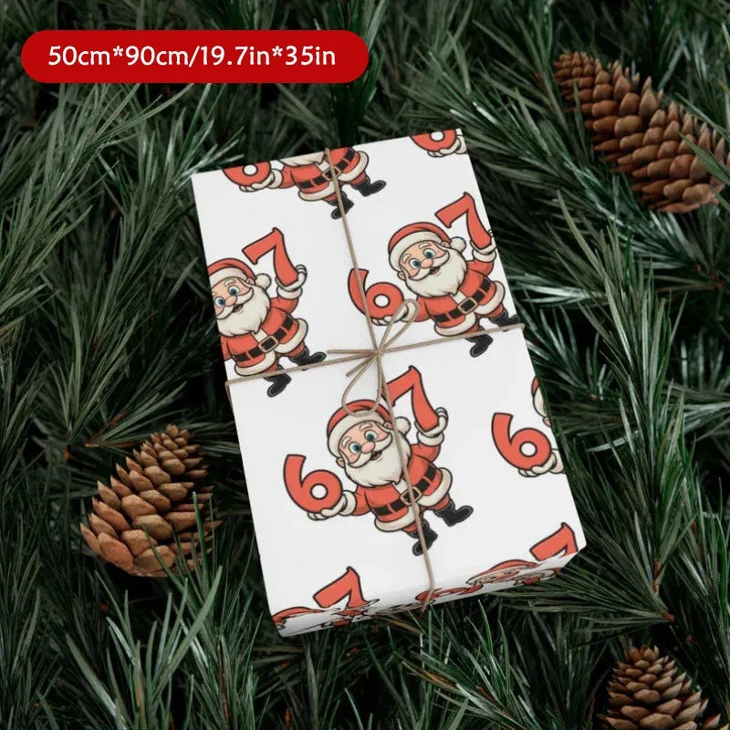 Kids' Christmas Wrapping Paper – Fun Santa Print Gift Wrap