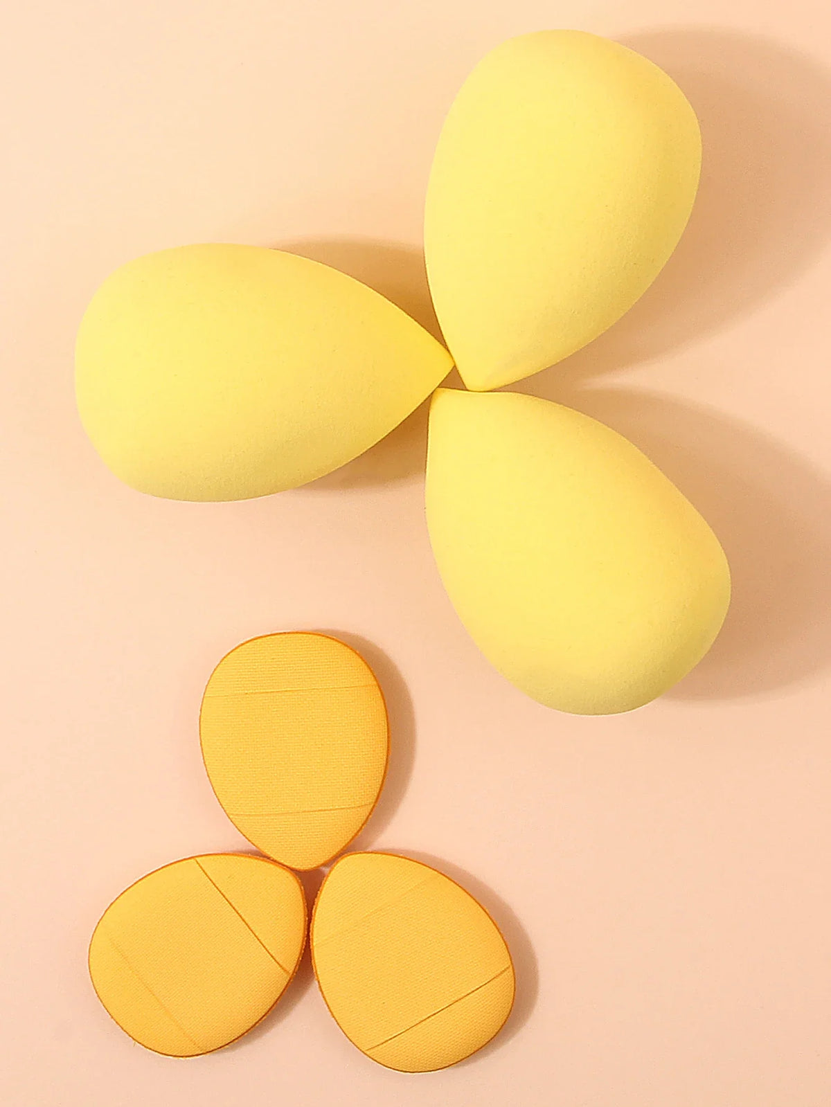 6PCS Yellow Waterdrop Makeup Sponge Set – Foundation & Concealer