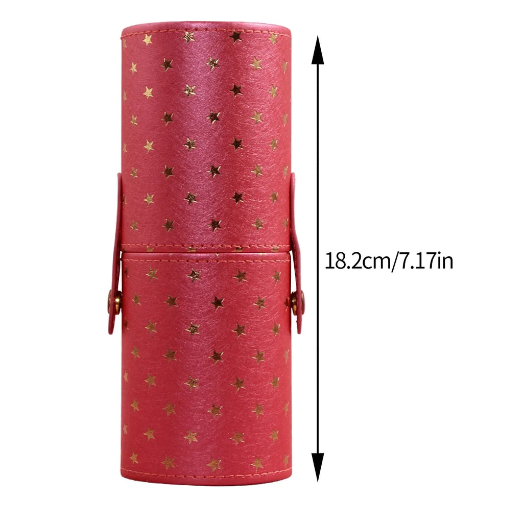 PU Leather Makeup Brush Holder – Large Capacity Travel Organizer