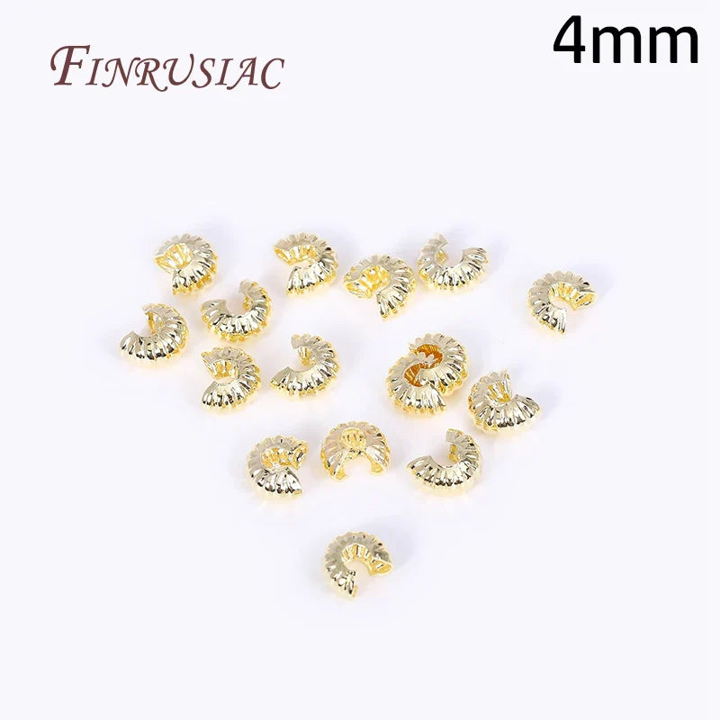 50Pcs 18K Gold Plated Crimp Beads & Covers | DIY Jewelry Findings