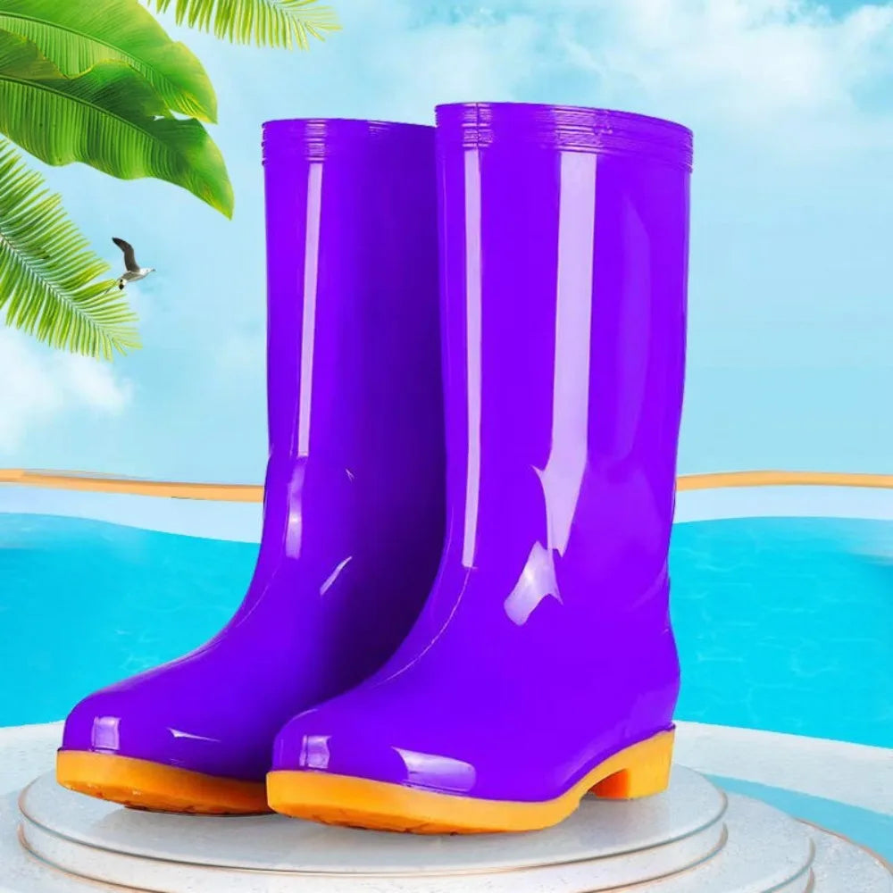 Women's Waterproof Mid-Calf Rain Boots – Non-Slip PVC Garden Boots