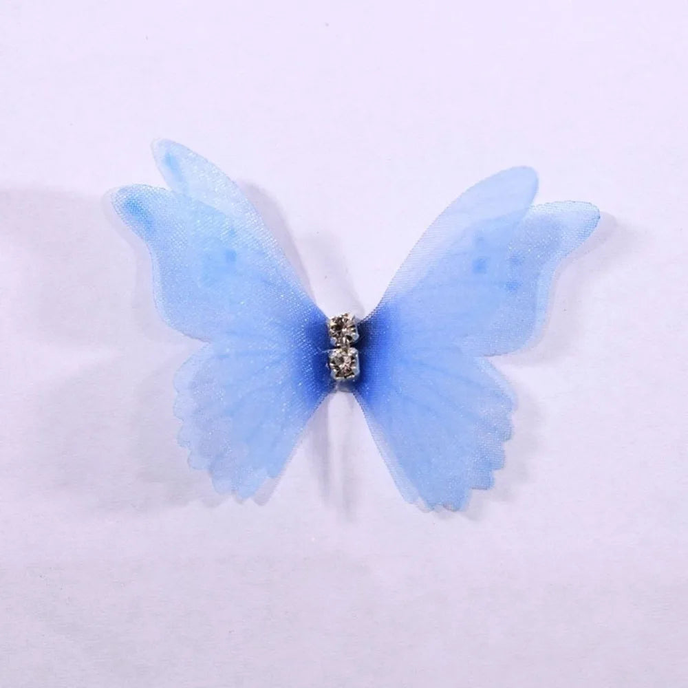50Pcs 3D Organza Butterfly Appliques – Colorful Mesh Patches