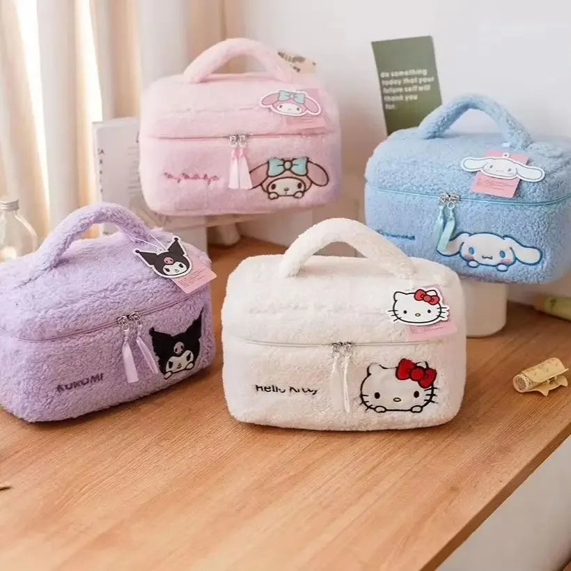 Sanrio Hello Kitty Plush Makeup Bag – Waterproof Cosmetic Pouch