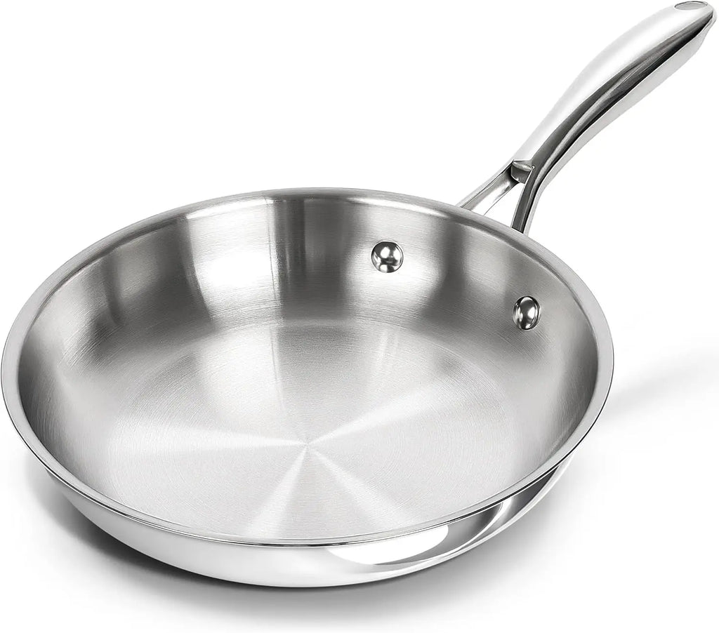 MICHELANGELO 8-Inch Stainless Steel Frying Pan – Induction & Gas