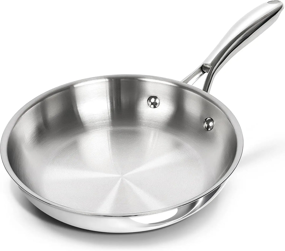 MICHELANGELO 8-Inch Stainless Steel Frying Pan – Induction & Gas