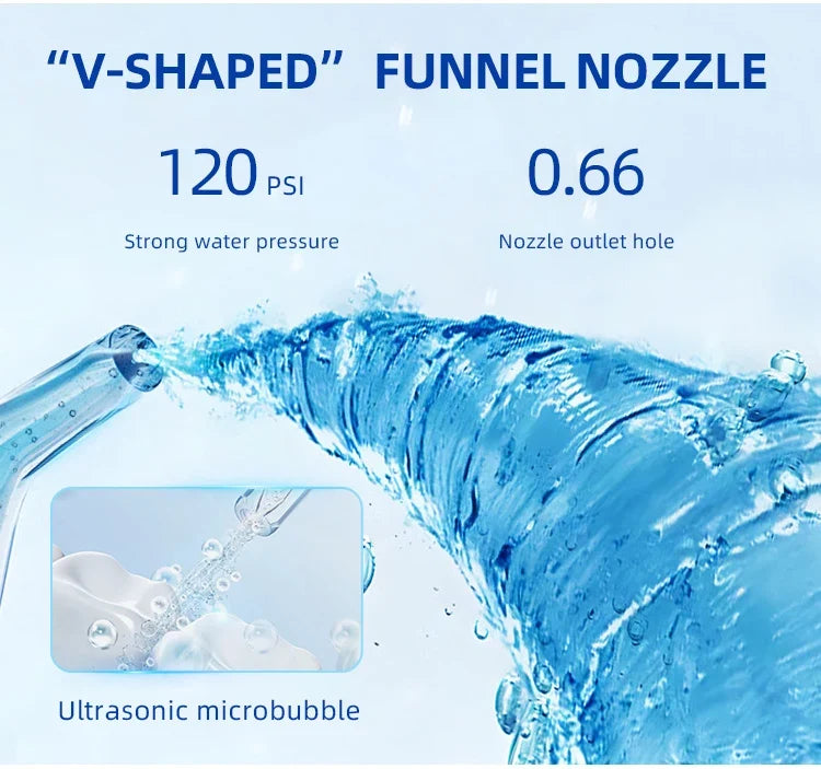 DUTRIEUX Water Flosser IPX7 – 400mL Tank, 8 Modes, Ozone