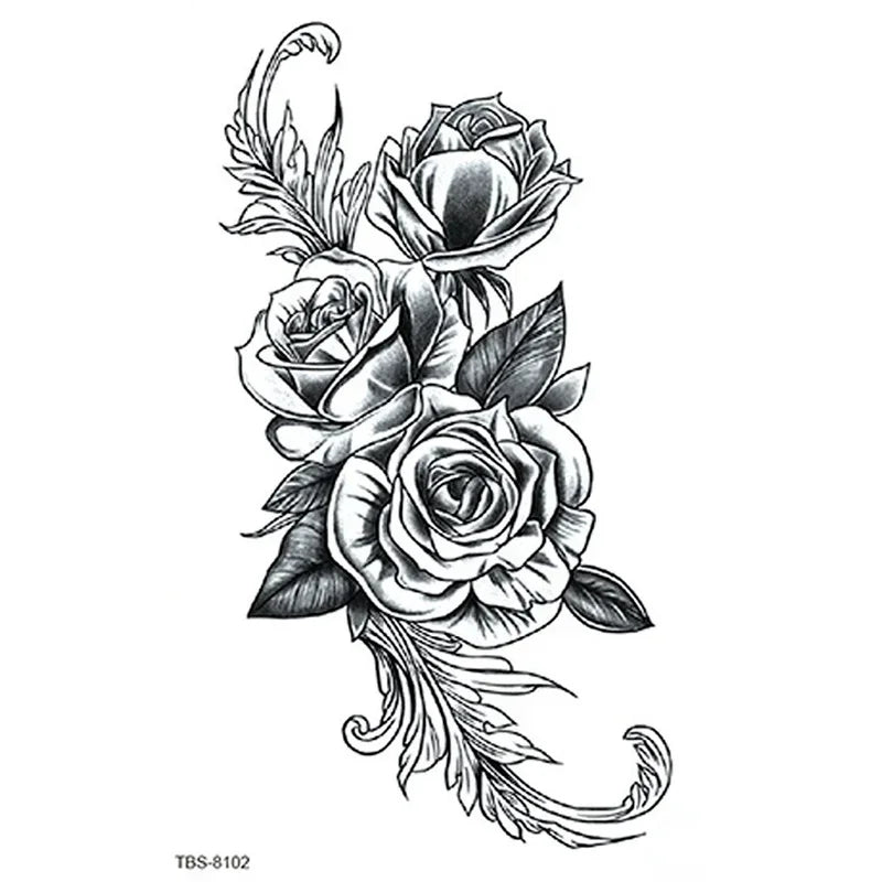 Animal Temporary Tattoo Stickers – Whale Deer Panda Black Line