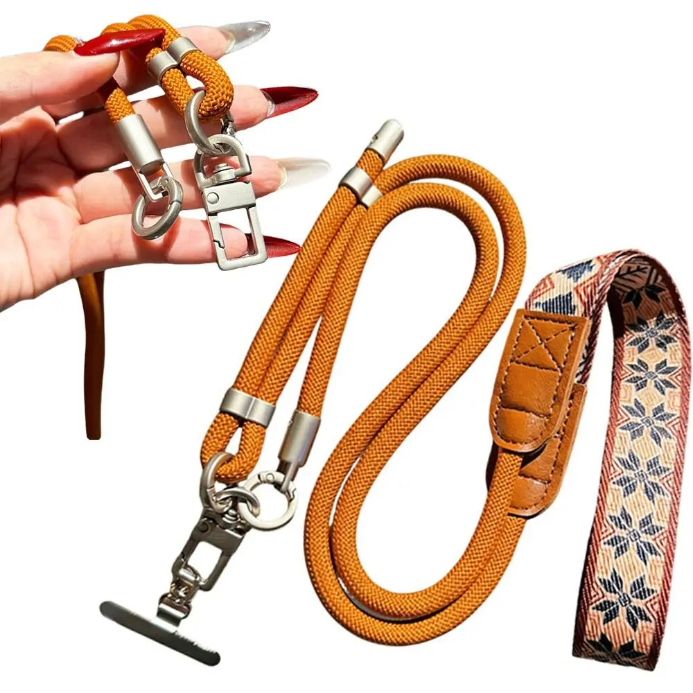 Universal Adjustable Phone Lanyard Strap – Metal Hook, 360° Rotation