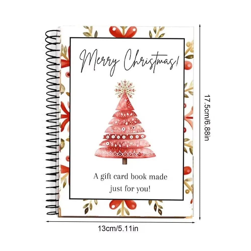 Spiral-Bound Christmas Gift Card Book & Greeting Organizer