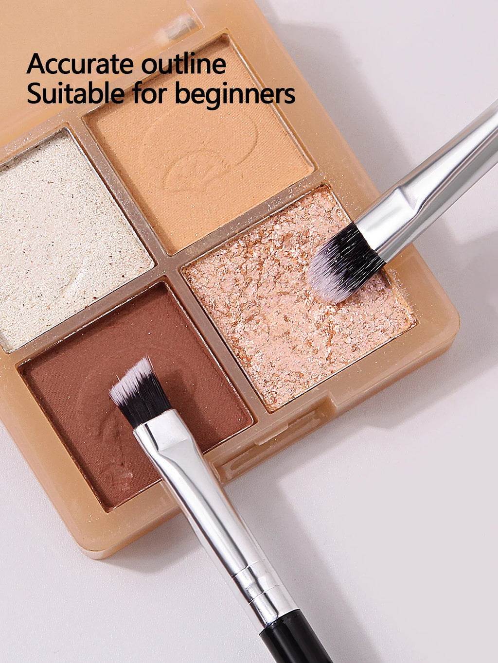 2pcs Double-Ended Eyeshadow & Eyebrow Makeup Brush Set